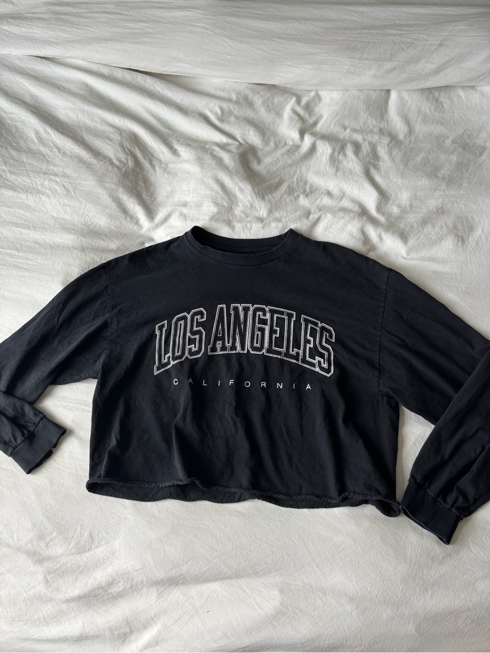 John Galt Los Angeles California Cropped Long Sleeve Top